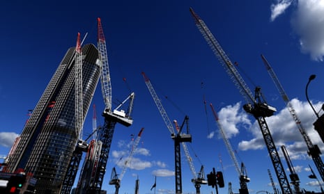 Cranes at the site of the Queen's Wharf development