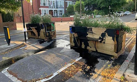 LTN planters vandalised in Lambeth, London