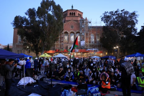 Protesters gather at the University of California Los Angeles.