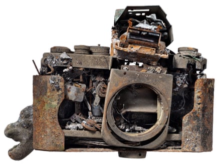 A melted camera belonging to Terry Murphy of Louisville, Colorado, US