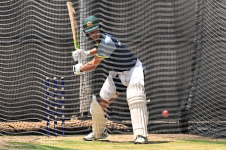 Konstas bats in the nets at the MCG ahead of the Boxing Day Test.