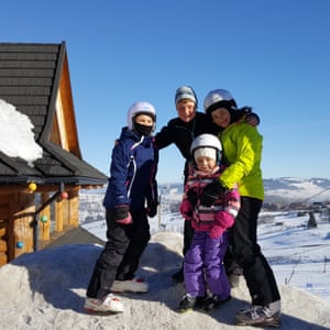 Jacek Smulczyk’s daughter Zosia - in yellow jacket - and friends