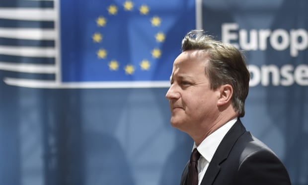 David Cameron, British prime minister,  arrives for an EU summit at the EU headquarters in Brussels