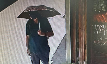 An image taken from a computer screen of a CCTV showing what is believed to be Michael Mosley on a street on the Greek island of Symi.