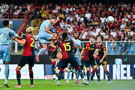 Dusan Vlahovic of Juventus rises to powerfulness location a header