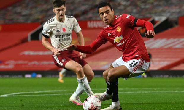 Mason Greenwood in action for Manchester United against Arsenal last weekend.