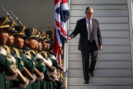 Prime minister Keir Starmer arrives in Johannesburg, South Africa, for the G20 summit.
