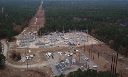 overhead view of substation