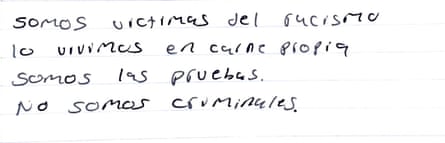 Hand-written note.