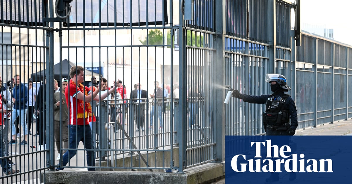 Ex-French interior minister apologises to Liverpool fans for making them a scapegoat'