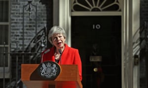 Theresa May announces her resignation in Downing Street