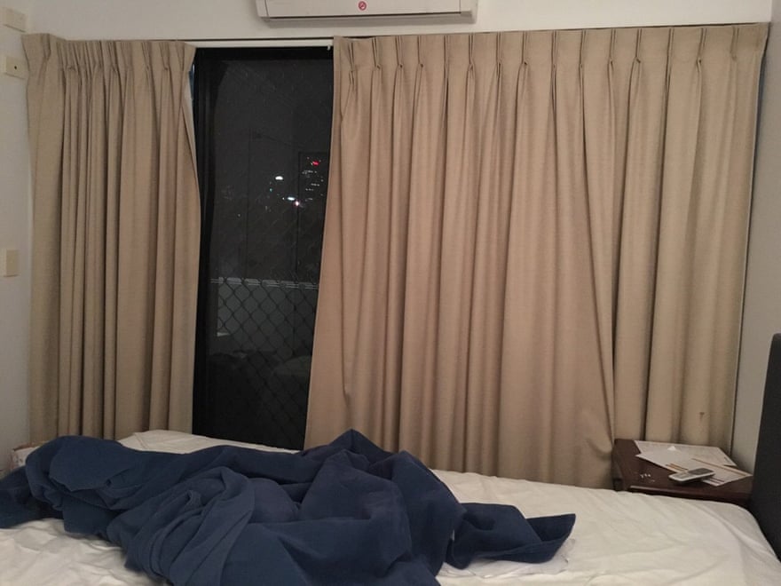 A Brisbane hotel room where a refugee is being held for medical reasons.