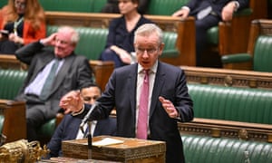 Michael Gove standing at the dispatch box in the House of Commons.