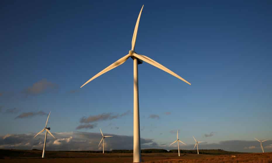 Turbines on Green Rigg wind farm, Northumberland.