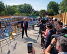 Trump leads media tour of ballroom building site as Congress balks at $1bn price tag