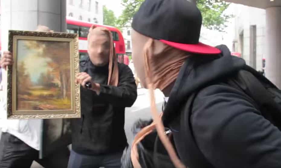 The group pretended they were robbing high-value artworks as they ran amok.