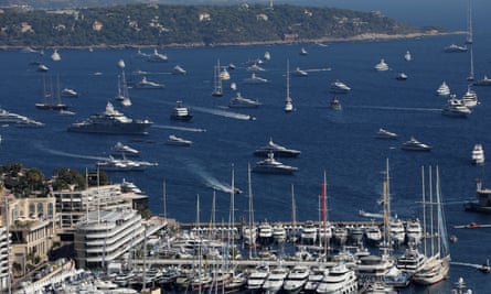 Superyachts in the harbour at Monte Carlo.