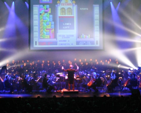 At Video Games Live in 2007 the orchestra plays along to Tetris