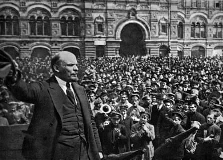Reshaping order … Lenin addresses a crowd in Red Square, Moscow, in 1919.
