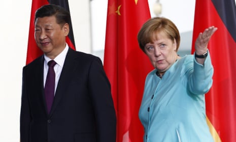 Xi Jinping and Angela Merkel in Berlin
