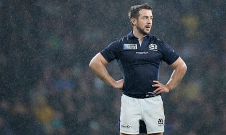 Scotland’s Greig Laidlaw appears dejected after the Rugby World Cup match at Twickenham against Australia