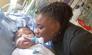 Isaiah Haastrup with his aunt Dahlia Thomas