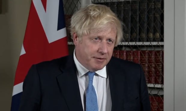 Boris Johnson seen during an interview on Afghanistan