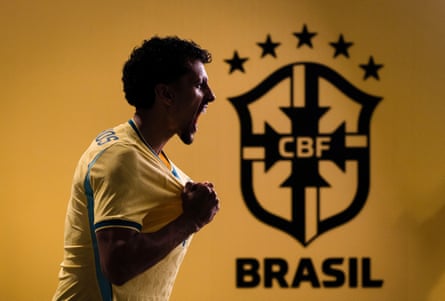 An emotive shot of Brazil’s Marquinhos.
