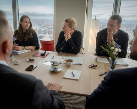 Danish prime minister Mette Frederiksen and Greenland prime minister Jens-Frederik Nielsen hold a final preparatory meeting at the Danish Consul General's residence in Manhattan, New York last night.