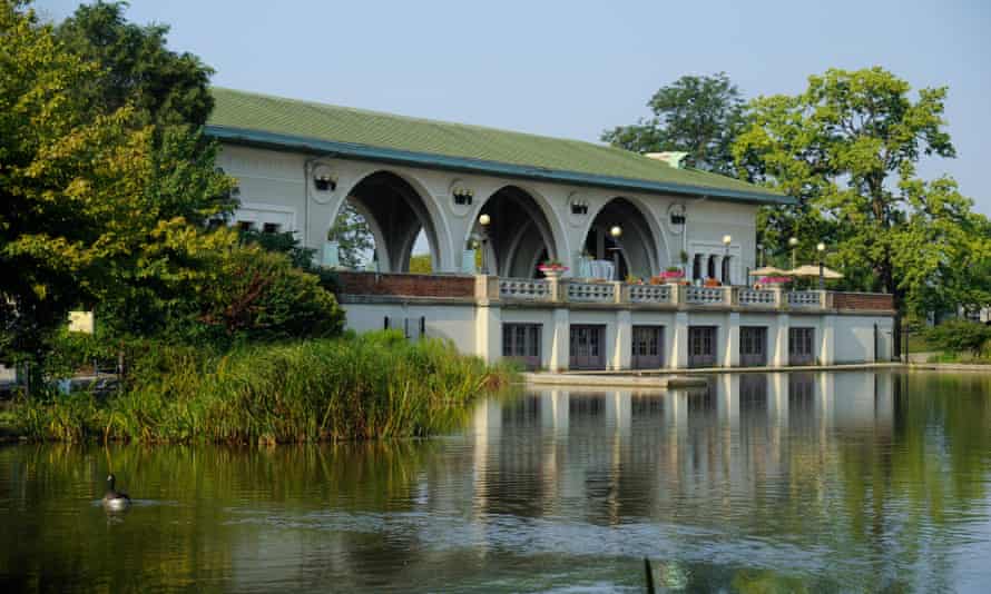 The Boathouse and Music Court in Humboldt Park.