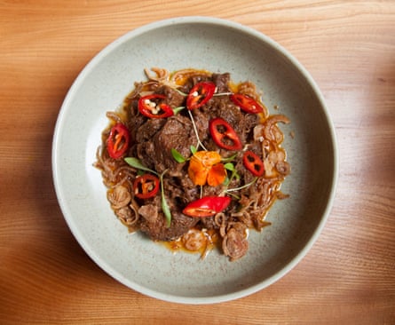 Toba’s beef rendang, (Indonesia’s iconic slow cooked beef in aromatic spiced coconut) Toba Restaurant, St James, Piccadiliy, London