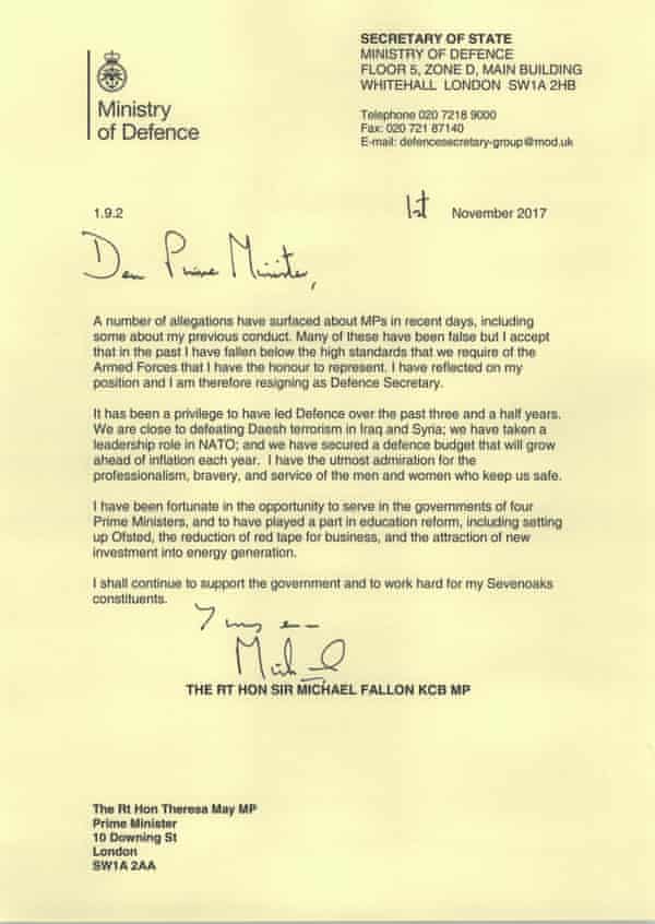 Fallon’s resignation letter