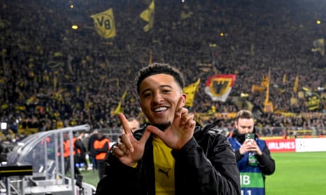 Jadon Sancho is playing in the semi-finals of the Champions League with Borussia Dortmund, where he is on loan from Manchester United.