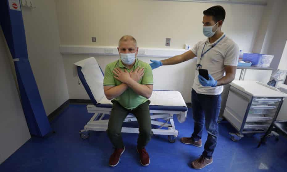 A patient at the long Covid clinic at King George hospital in Ilford, London, May 2021