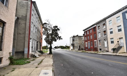 Davon Mayer’s old neighborhood in west Baltimore.