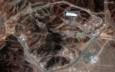A 2025 satellite image shows the Fordow nuclear enrichment plant, north-east of Qom, Iran.
