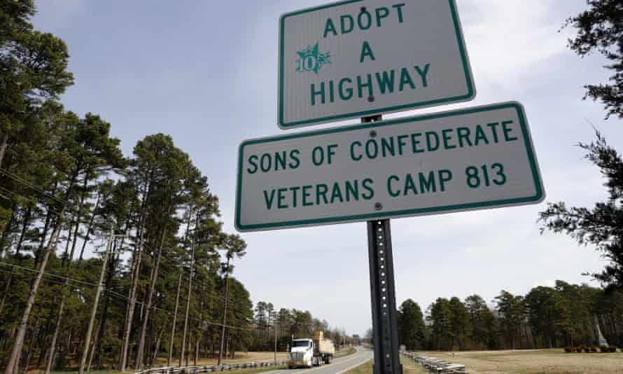A section of highway that has been adopted by the Sons of Confederate Veterans Camp 813 is seen in Alamance County, North Carolina, last year.