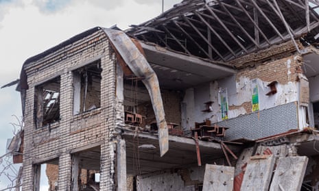 A view of damage after shelling and artillery attacks as the war between Russia and Ukraine continues, in Kherson Oblast, Ukraine.