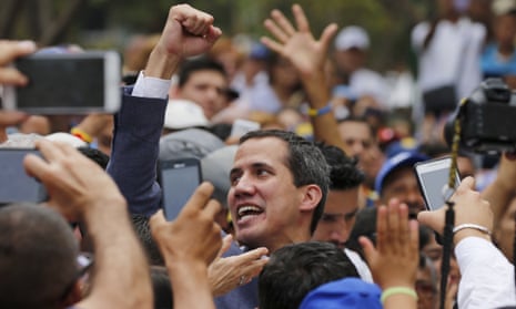Juan Guaidó at a rally in Caracas, Venezuela Saturday.