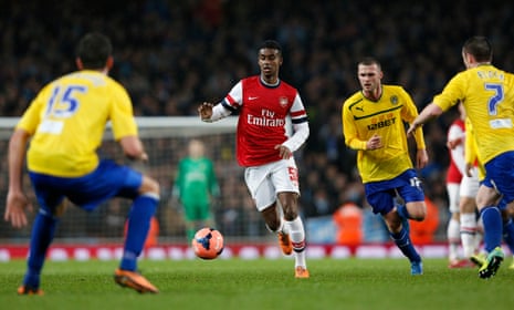 Gedion Zelalem makes his debut for Arsenal during the FA Cup game against Coventry last year.