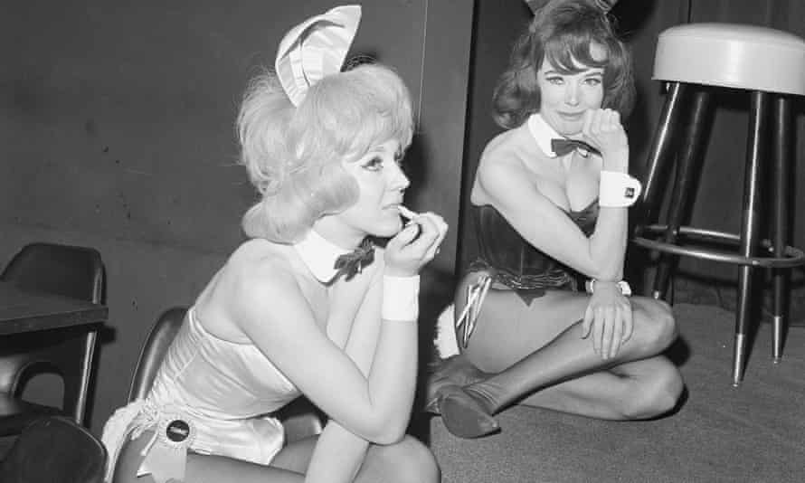 Bunnies resting at Playboy Club in New York City in 1963.