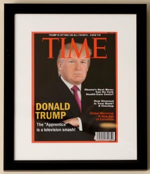 Donald Trump on the fake cover of Time at the Trump National Doral Miami Golf Shop.