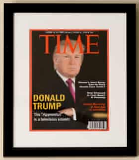 Donald Trump on the fake cover of Time at the Trump National Doral Miami Golf Shop.