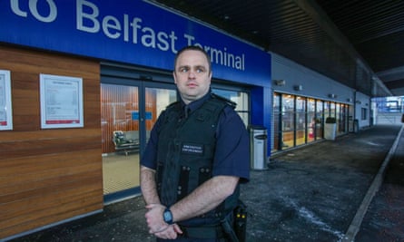 Operation Comby’s Jonathan Evans, inspector at the immigration enforcement unit, outside the ferry port in Belfast