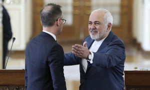 Javad Zarif (right) and the German foreign minister, Heiko Maas