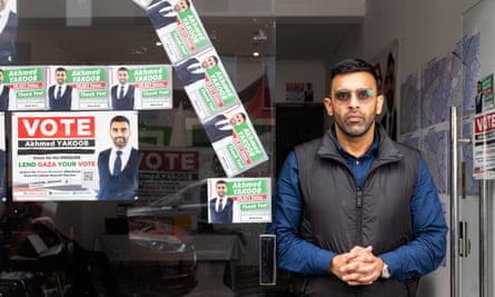Independent candidate Akhmed Yakoob at his campaign office on Alum Rock Road.
