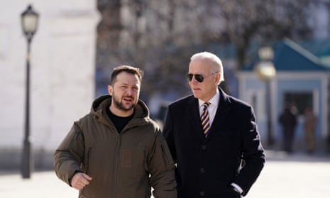 Zelenskiy and Biden in Kyiv.