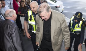 Australia’s most senior Catholic, Cardinal George Pell, arrives at the Melbourne Magistrates Court on 28 March 2018.