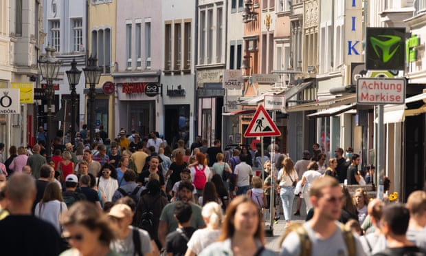 Shoppers in downtown Bonn, Germany