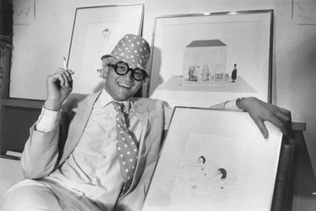 One on the go … Hockney with a beloved cigarette.